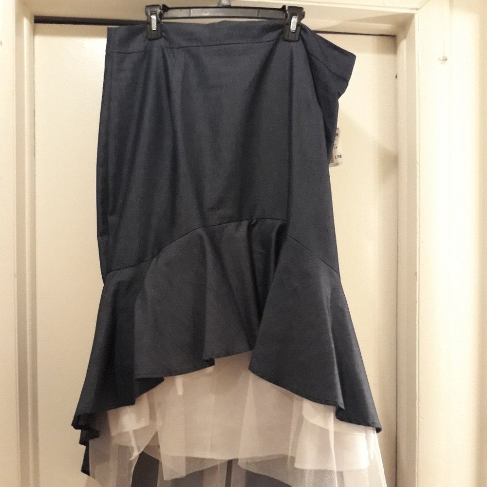 🔥🔥denim high-low tulle skirt!! NWOT